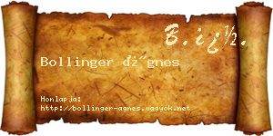 Bollinger Ágnes névjegykártya
